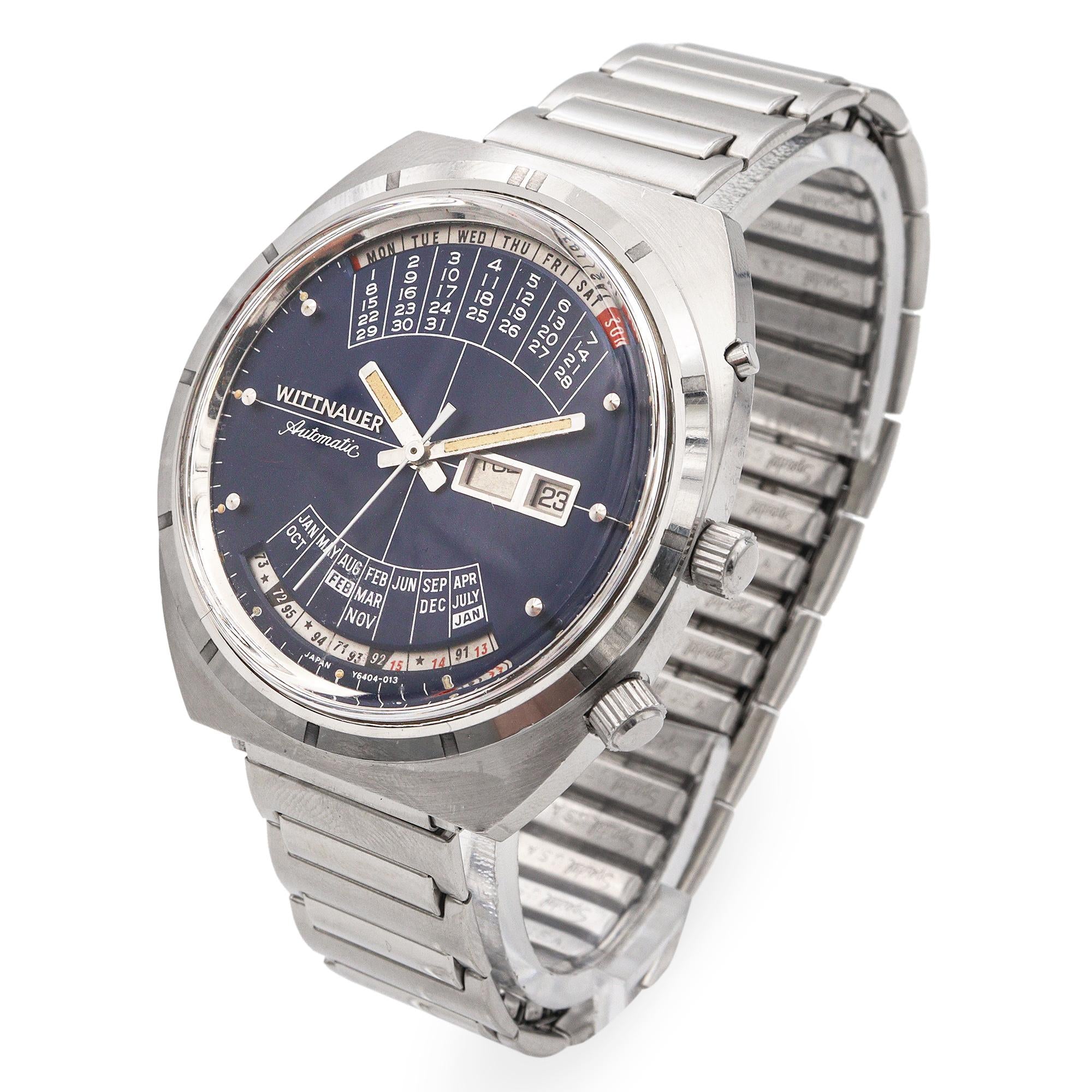 Vintage Wittnauer "2000" Stainless Steel Calendar Automatic Men's Watch