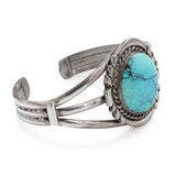 Vintage Southwestern Sterling Silver Turquoise Cuff Bracelet