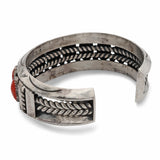 Vintage Navajo Howard S. Begay Sterling Silver Red Coral Cuff Bracelet