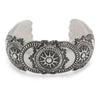 Vintage Native American Concho Sunburst Medallion Sterling Silver Cuff Bracelet