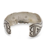 Vintage Native American Concho Sunburst Medallion Sterling Silver Cuff Bracelet