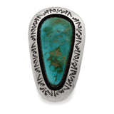Vintage Teddy Goodluck Navajo Sterling Silver Turquoise Statement Ring