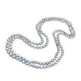 Vintage Ming’s 14k Yellow Gold Jade & Gray Pearl Double-Strand Necklace