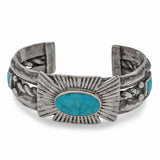 Vintage Navajo Sterling Silver Turquoise Cuff Bracelet