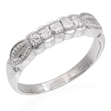 Vintage Platinum Palladium Alloy Floral Band Ring