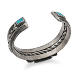 Vintage Navajo Sterling Silver Turquoise Cuff Bracelet