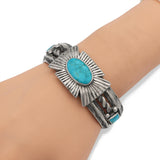Vintage Navajo Sterling Silver Turquoise Cuff Bracelet