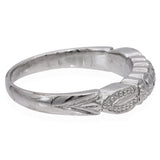 Vintage Platinum Palladium Alloy Floral Band Ring