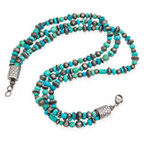 Vintage Southwest Sterling Silver Turquoise Multi-Strand Beaded Necklace