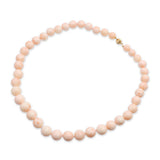 14k Yellow Gold Angel Skin Coral Beaded Strand Necklace