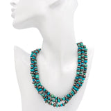 Vintage Southwest Sterling Silver Turquoise Multi-Strand Beaded Necklace