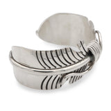 Vintage Navajo Douglas Etsitty Sterling Silver Feather Cuff Bracelet