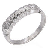 Vintage Platinum Palladium Floral Band Ring