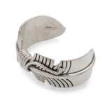 Vintage Navajo Douglas Etsitty Sterling Silver Feather Cuff Bracelet