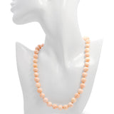 14k Yellow Gold Angel Skin Coral Beaded Strand Necklace