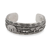 Navajo Diné Eugene Hale Sterling Silver Storyteller Cuff Bracelet