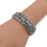 Navajo Diné Eugene Hale Sterling Silver Storyteller Cuff Bracelet