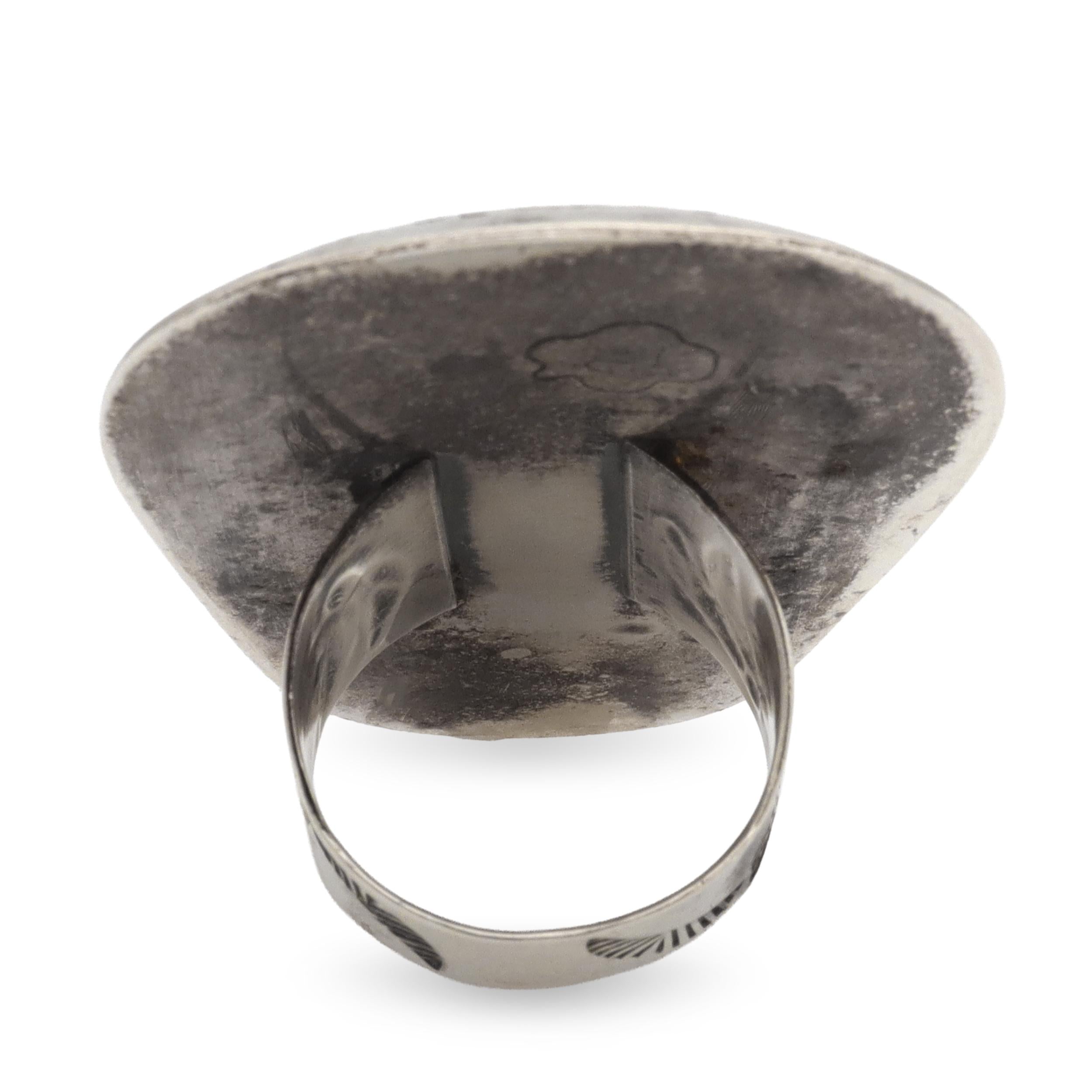 Vintage Teddy Goodluck Navajo Sterling Silver Turquoise Ring