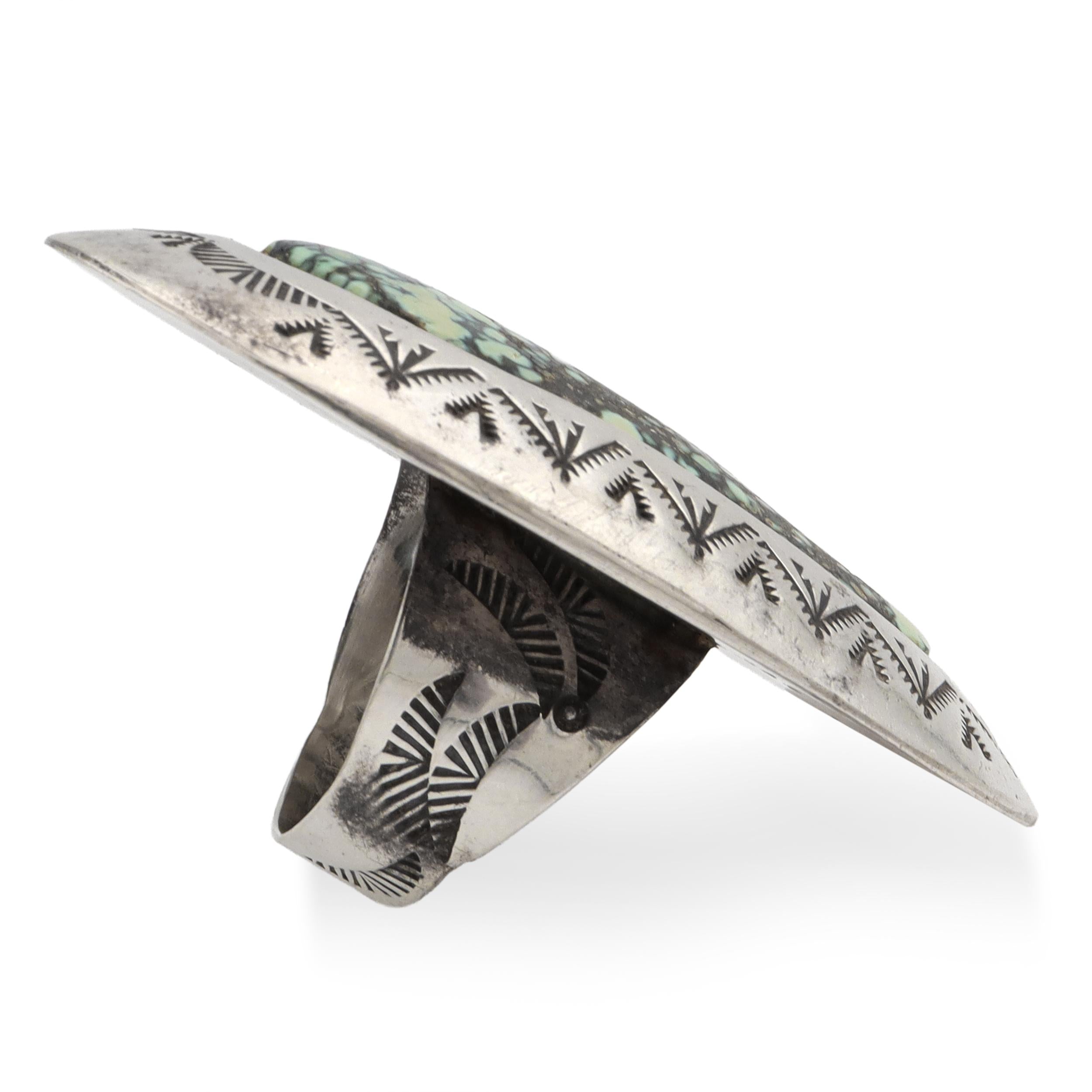 Vintage Teddy Goodluck Navajo Sterling Silver Turquoise Ring