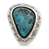 Vintage Teddy Goodluck Navajo Sterling Silver Turquoise Statement Ring