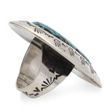 Vintage Teddy Goodluck Navajo Sterling Silver Turquoise Statement Ring