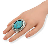 Vintage Teddy Goodluck Navajo Sterling Silver Turquoise Statement Ring