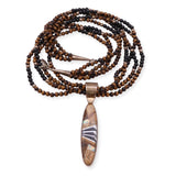 Vintage Southwest Sterling Silver Multi-Stone Inlay Beaded Multi-Strand Necklace