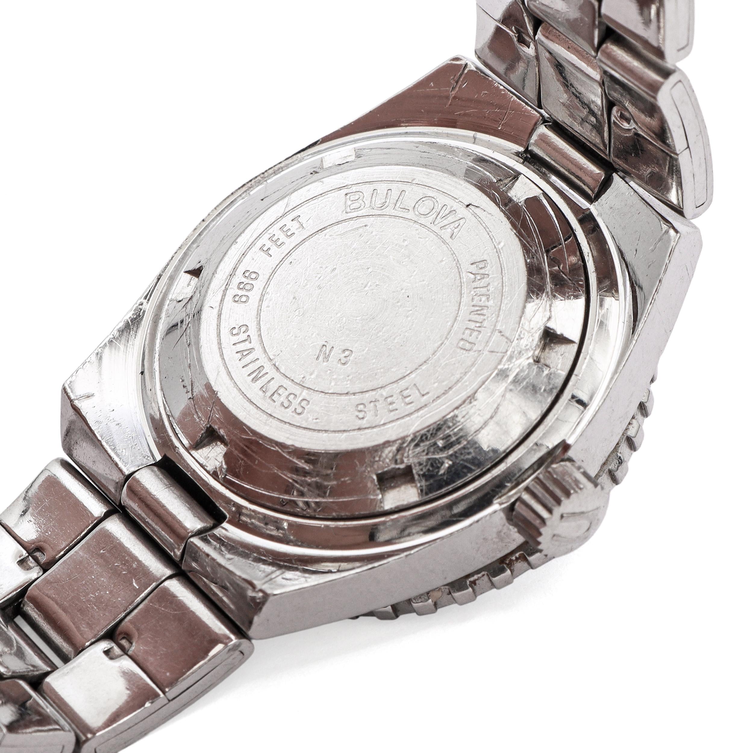 Vintage Bulova Accutron Snorkel Stainless Steel Red/Black Bezel Women's Watch