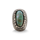 Vintage Teddy Goodluck Navajo Sterling Silver Turquoise Statement Ring
