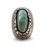 Vintage Teddy Goodluck Navajo Sterling Silver Turquoise Statement Ring