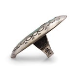Vintage Teddy Goodluck Navajo Sterling Silver Turquoise Statement Ring