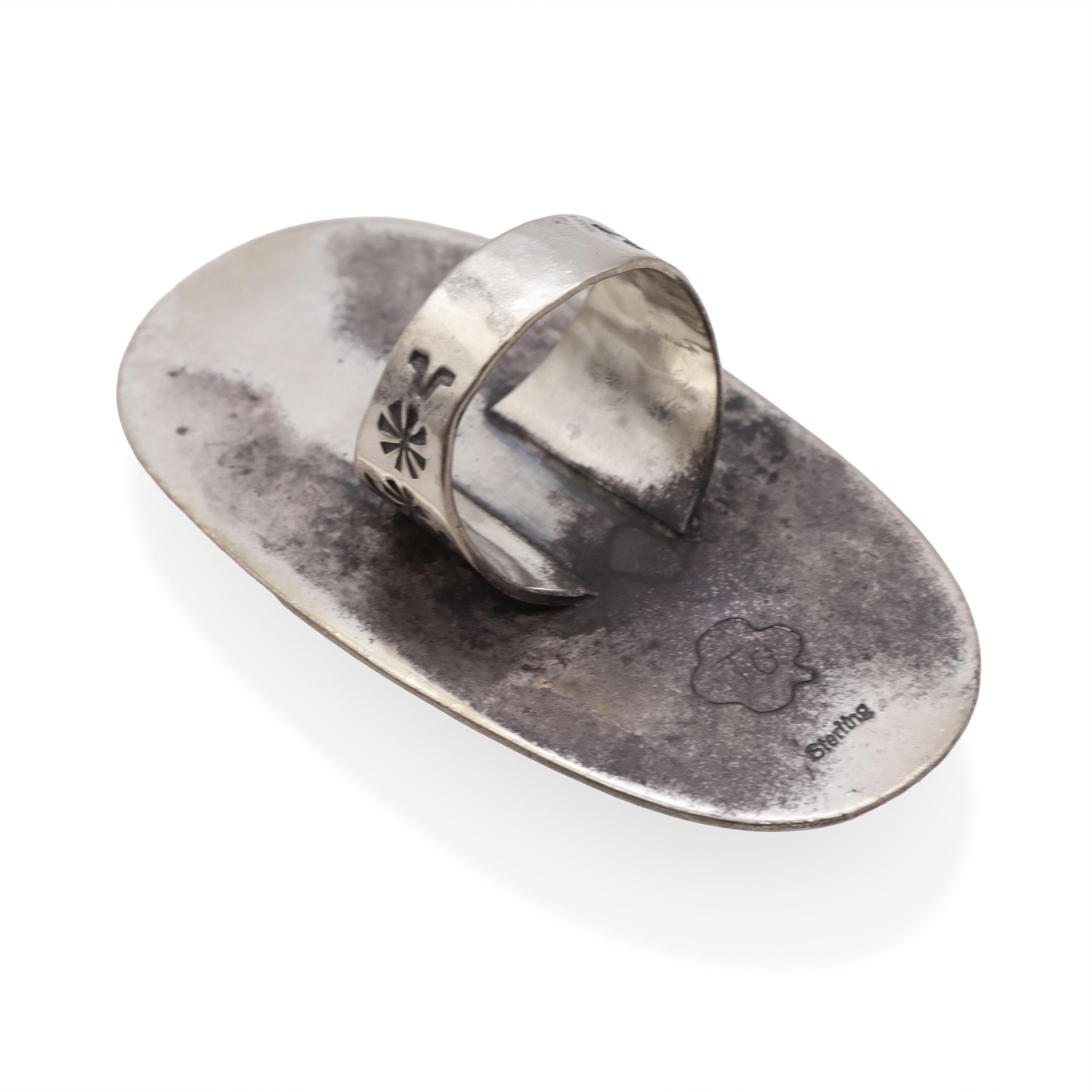 Teddy Goodluck Turquoise Sterling Silver Statement Ring