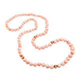 14k Yellow Gold Angel Skin Coral Graduated Bead Necklace