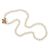 Cultured Pearl Necklace with 14k Yellow Gold Butterfly Clasp