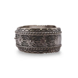 Southwestern Artist Signed Sterling Silver Geometric Cuff Bracelet