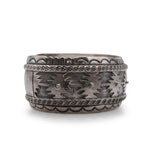 Southwestern Artist Signed Sterling Silver Geometric Cuff Bracelet