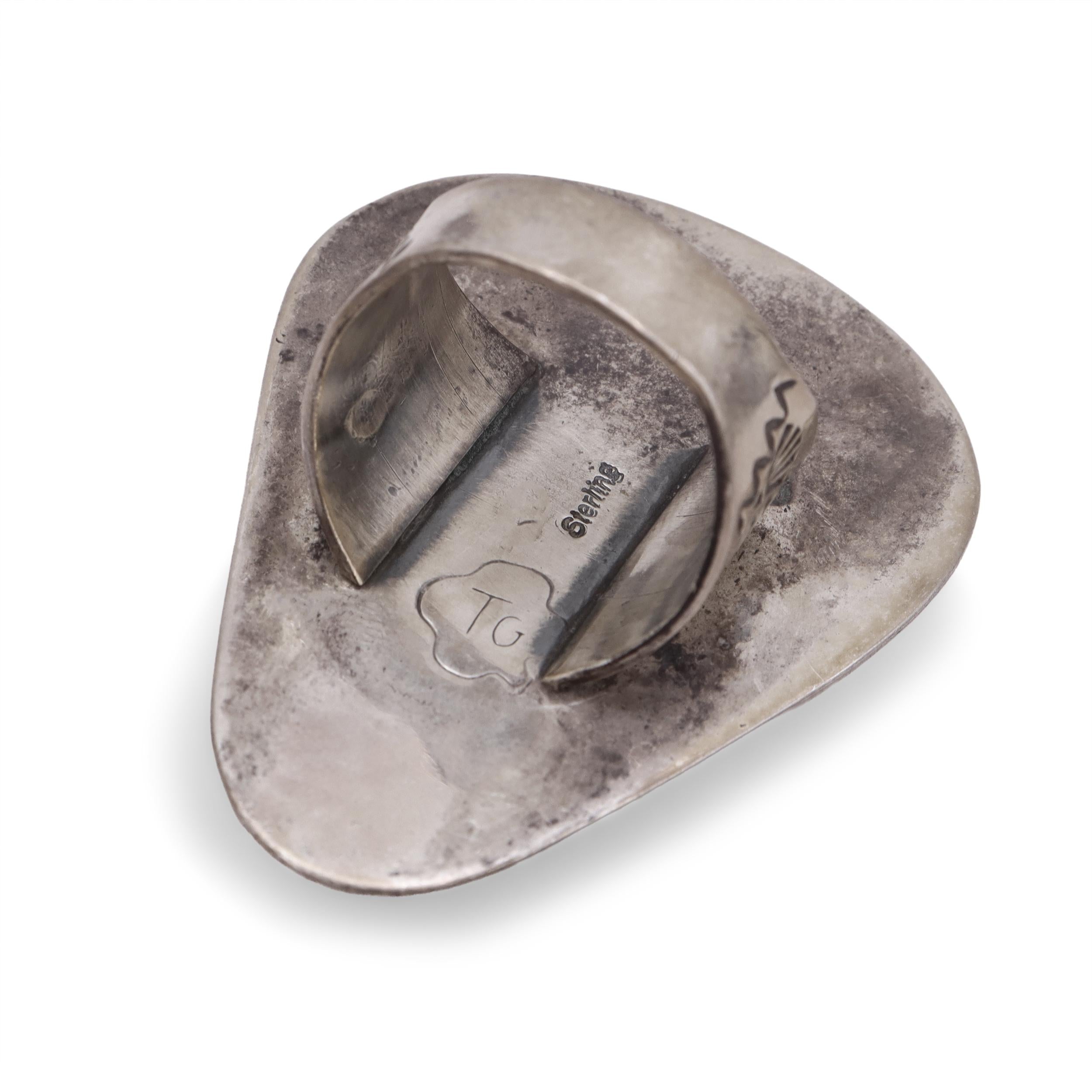 Teddy Goodluck Sterling Silver Turquoise Statement Ring