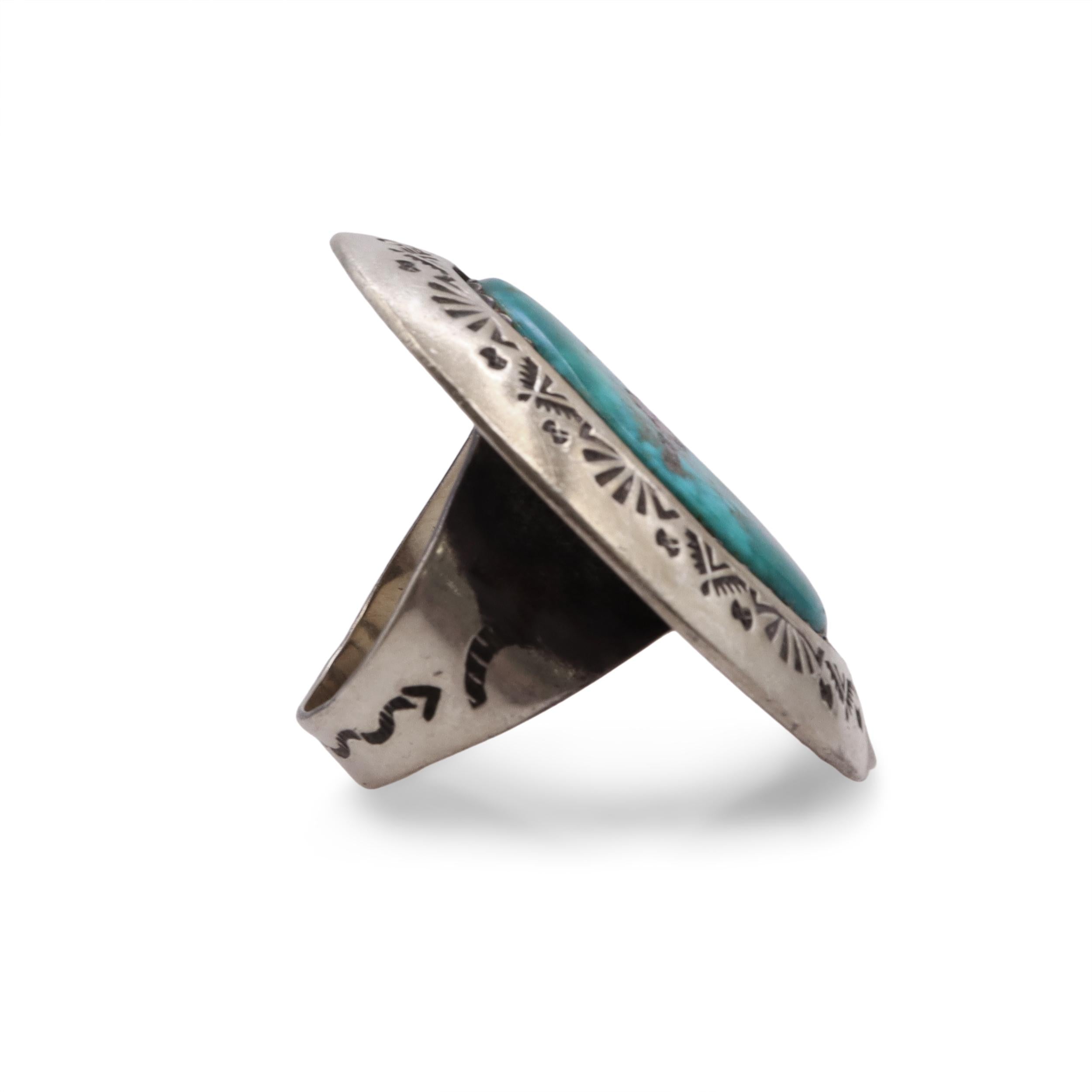 Teddy Goodluck Turquoise Sterling Silver Statement Ring