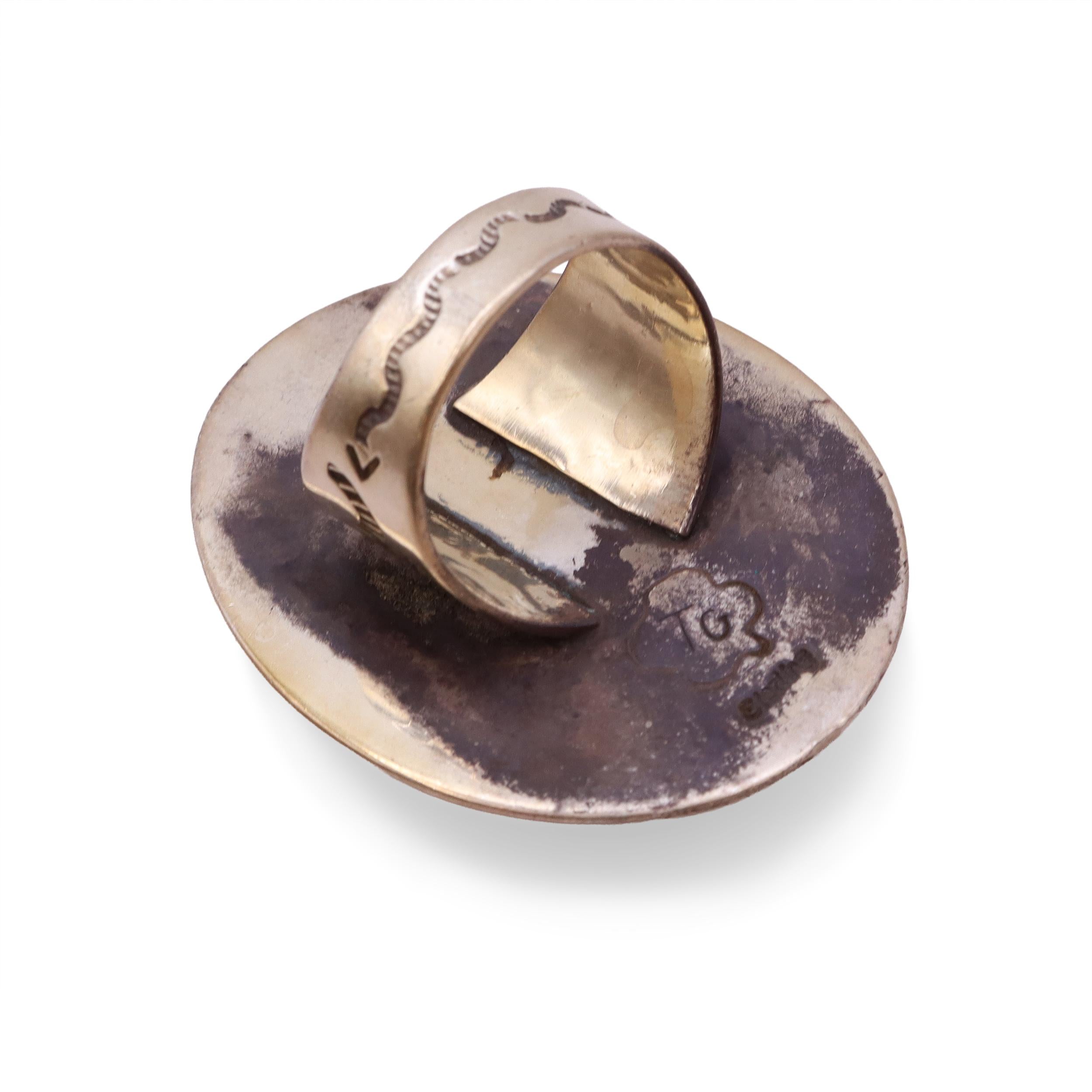 Teddy Goodluck Turquoise Sterling Silver Statement Ring
