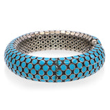 John Hardy Sterling Silver Turquoise Enamel Dot Flex Cuff Bracelet