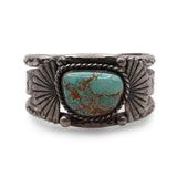 P. Wheeler Navajo Turquoise Sterling Silver Cuff Bracelet