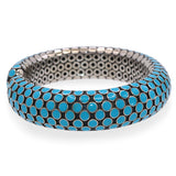 John Hardy Sterling Silver Turquoise Enamel Dot Flex Cuff Bracelet