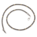 Lagos Caviar Sterling Silver and 18k Yellow Gold Beaded Link Necklace