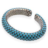 John Hardy Sterling Silver Turquoise Enamel Dot Flex Cuff Bracelet