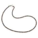 Lagos Caviar Sterling Silver and 18k Yellow Gold Beaded Link Necklace