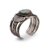 P. Wheeler Navajo Turquoise Sterling Silver Cuff Bracelet