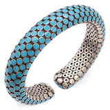 John Hardy Sterling Silver Turquoise Enamel Dot Flex Cuff Bracelet
