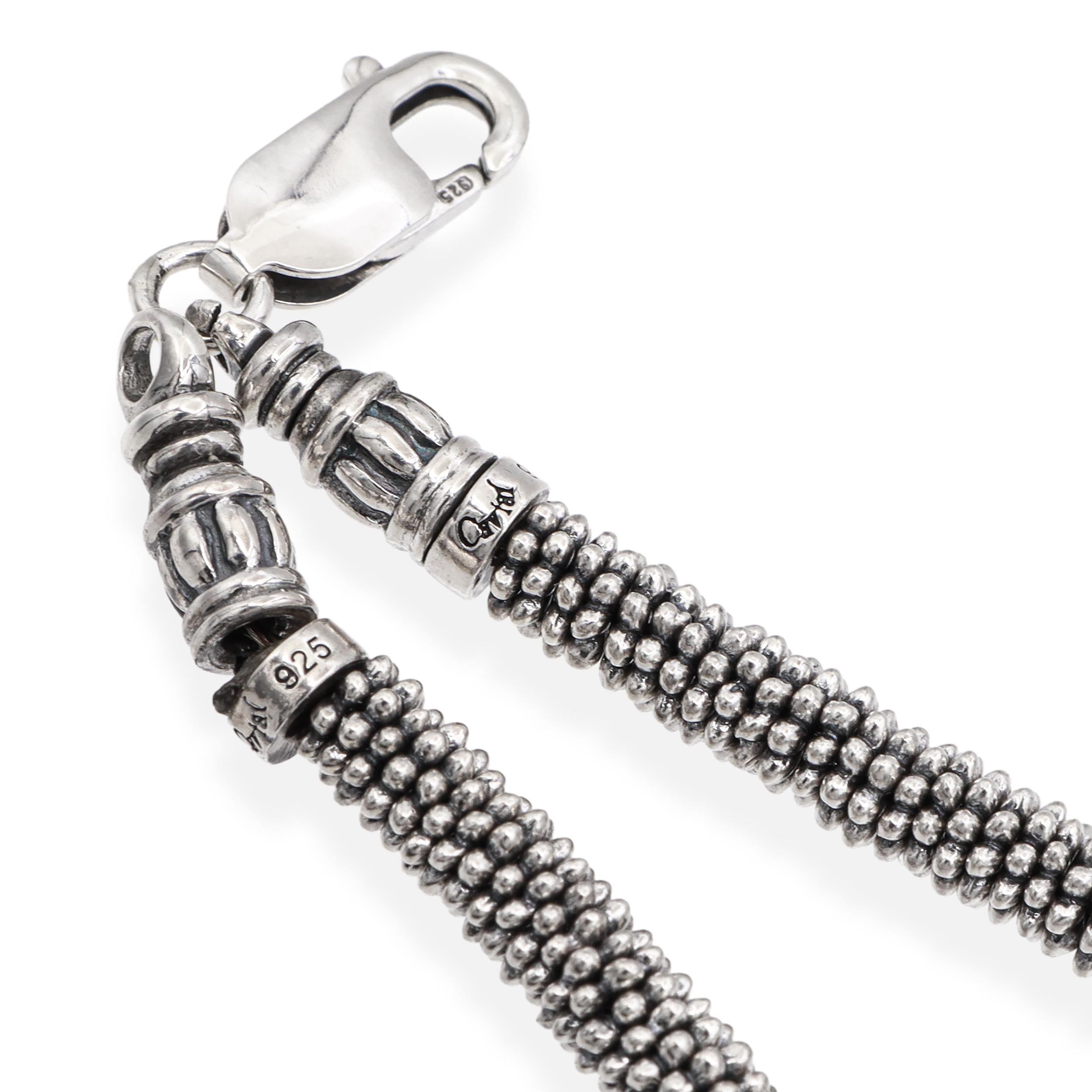 Lagos Caviar Sterling Silver and 18k Yellow Gold Beaded Link Necklace