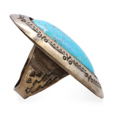 Vintage Teddy Goodluck Sterling Silver Turquoise Statement Ring