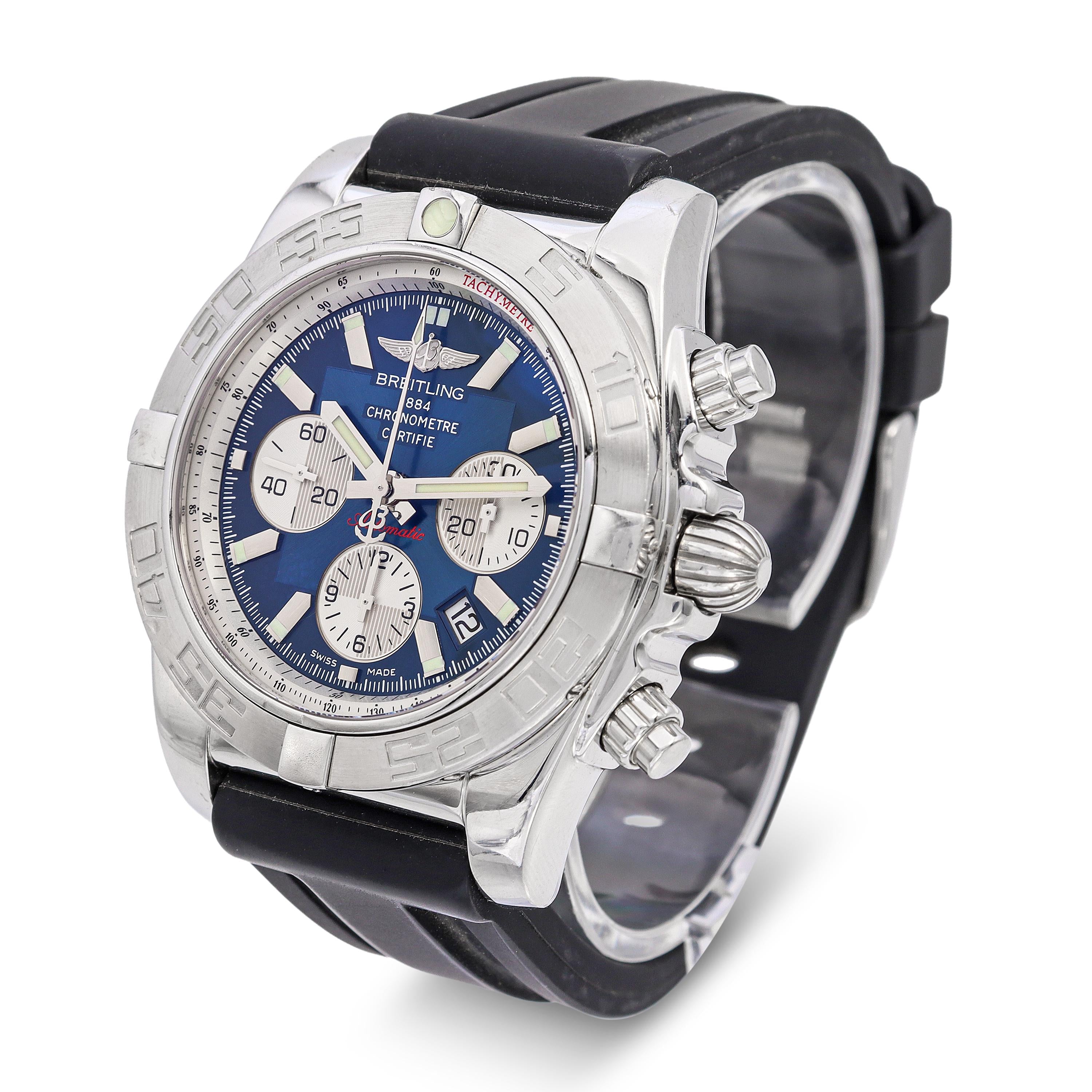 Breitling Chronomat 44 Blue Dial Steel Automatic Chronograph Men’s Watch